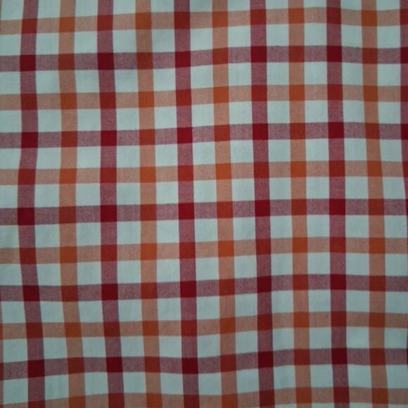 L.L. Bean Men's XL Cotton Red/Orange Check Wrinkle And Stain Resisitant Shirt LS - Picture 7 of 10